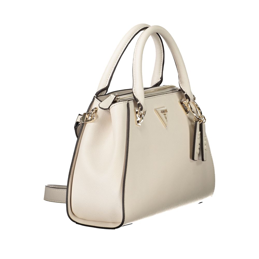 Beige Polyethylene Women Handbag