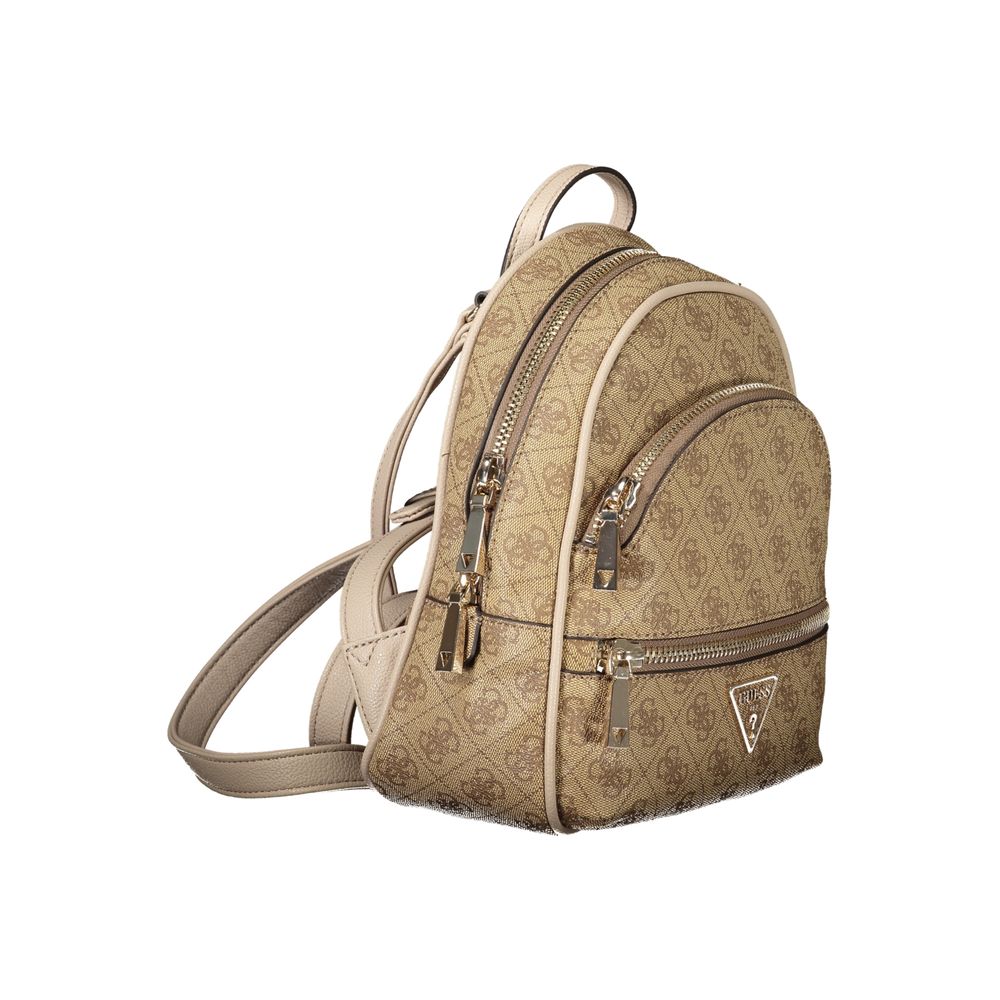 Beige Polyethylene Backpack