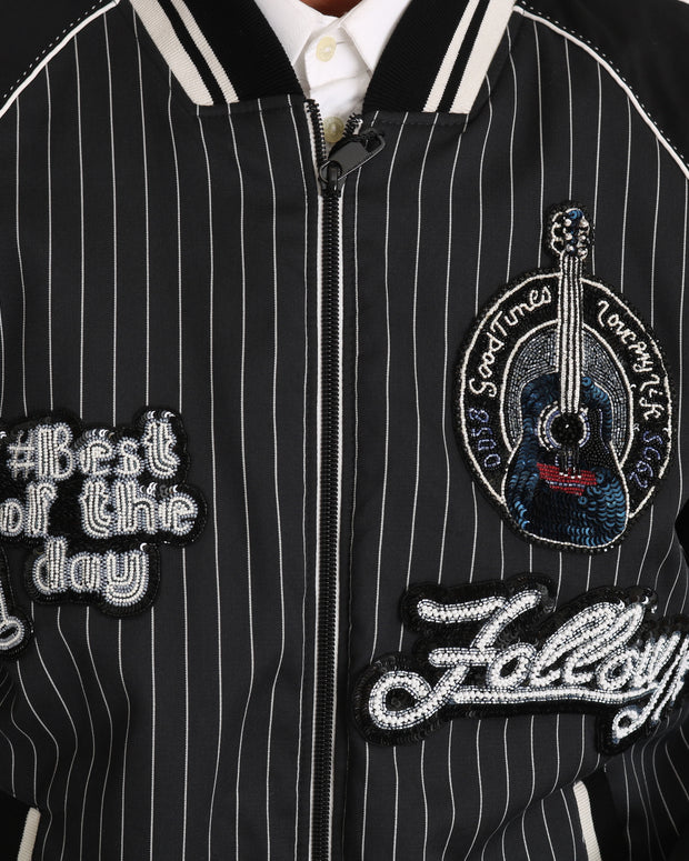 Black DD58 SG62 Sequined Beaded Jacket