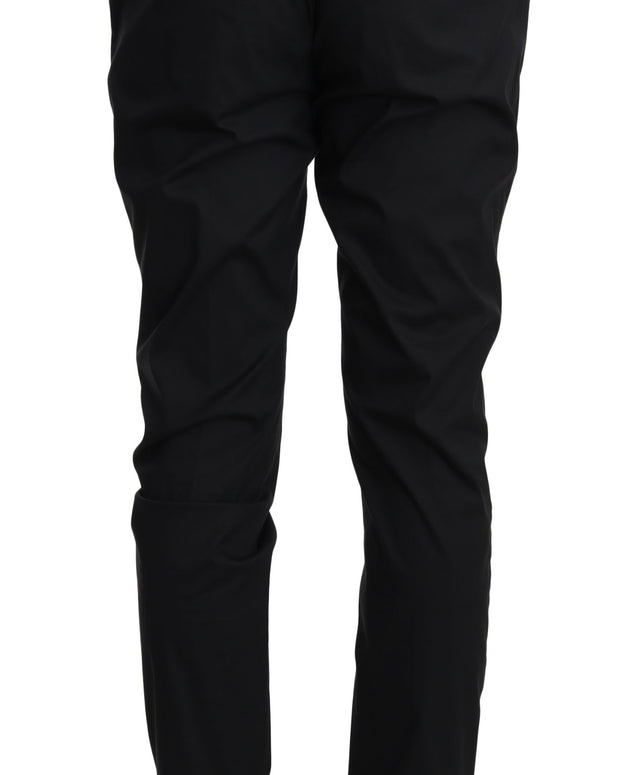 Black Cotton Stretch Formal Trousers Pants