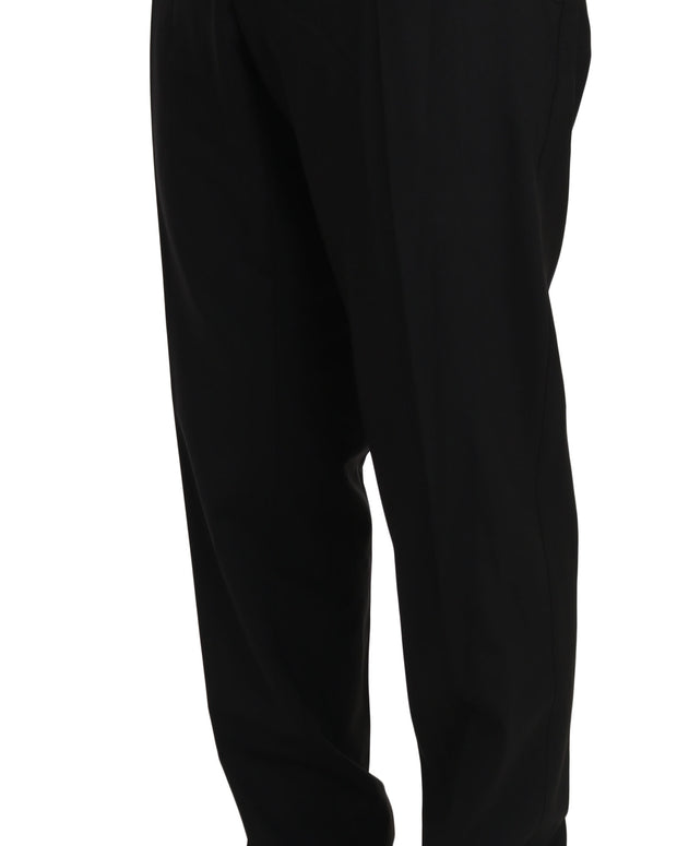 Black Wool Stretch Dress Trousers Pants