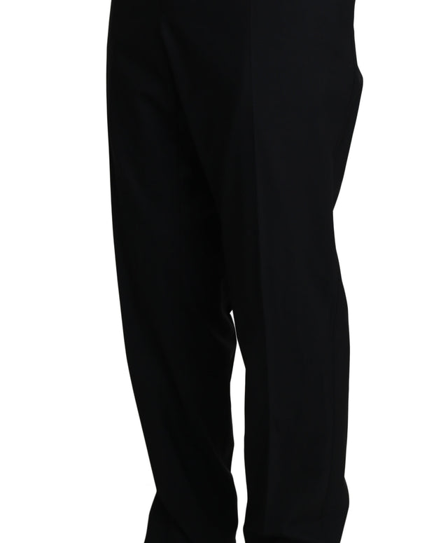 Black Wool Stretch Dress Trousers Pants