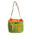 Green Nylon Padded Logo Plaque Tote Crossbody Bag