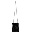 Black Faux Fur Silver Chain Crossbody Shoulder Purse Bag