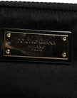 Black Nylon Logo Plaque Keyring Pouch Clutch Bag