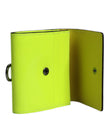 Yellow Green Bifold DG Logo Neck Strap Cardholder Wallet
