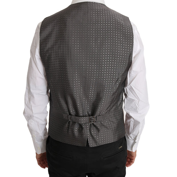 Sleek Bronze & Gray Formal Vest Slim Fit