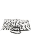 White Leather Lanyard Logo Print Card Holder Wallet