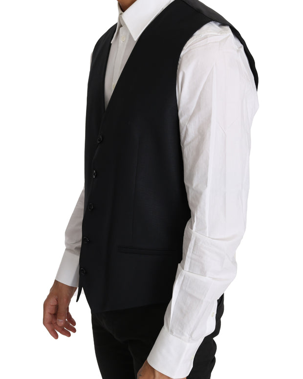 Gray Wool Silk Waistcoat Vest