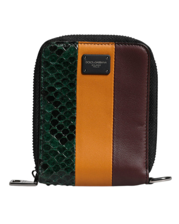Multicolor Exotic Leather DG Bifold Card Holder Wallet