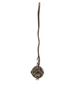 Brown Round Leather DG Logo Coin Purse Lanyard Wallet