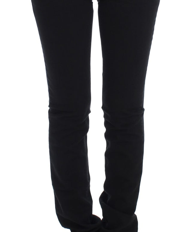 Black Cotton Stretch Slim Skinny Fit Jeans