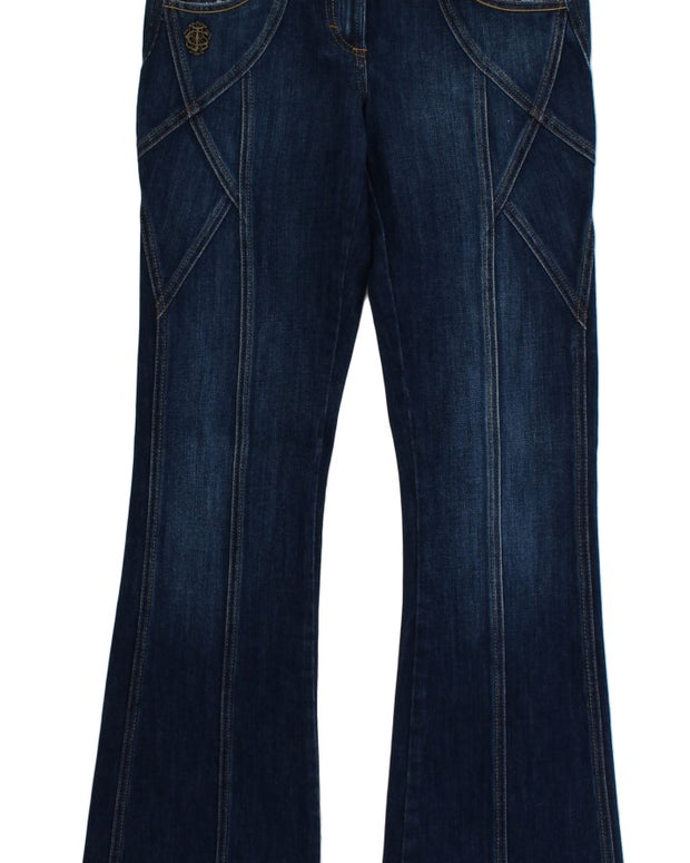 Blue Cotton Stretch Low Waist Jeans