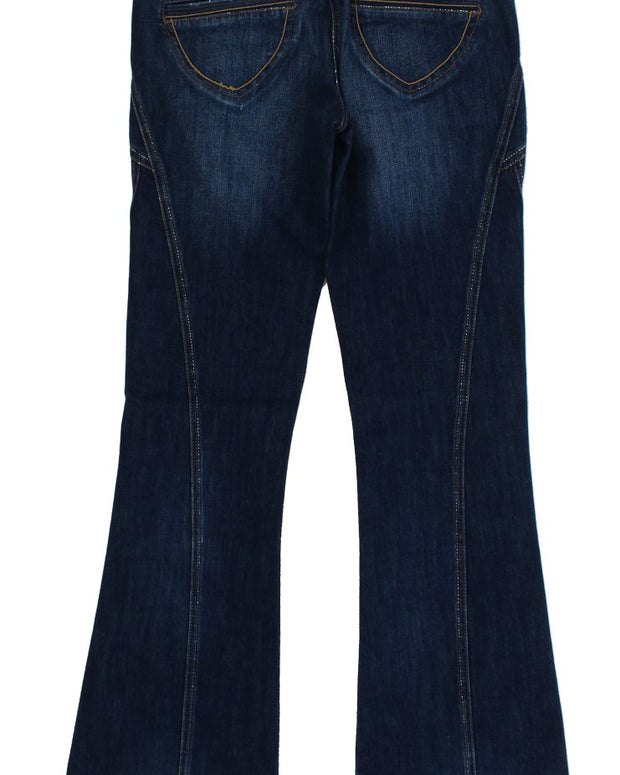 Blue Cotton Stretch Low Waist Jeans