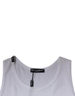 White Cotton Sleeveless Round Neck Tank T-shirt