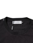 Black Logo Print Cotton Crew Neck T-shirt