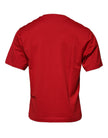 Red Logo Print Cotton Crew Neck T-shirt