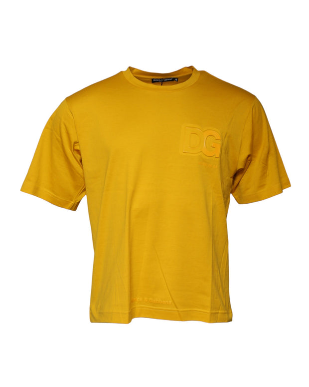Dark Yellow Logo Crew Neck Short Sleeves T-shirt