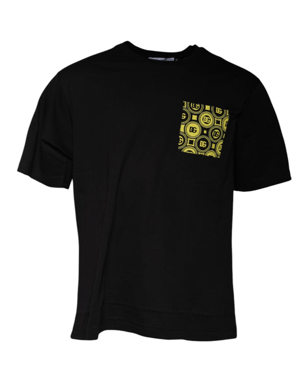 Black Logo Print Cotton Short Sleeve T-shirt