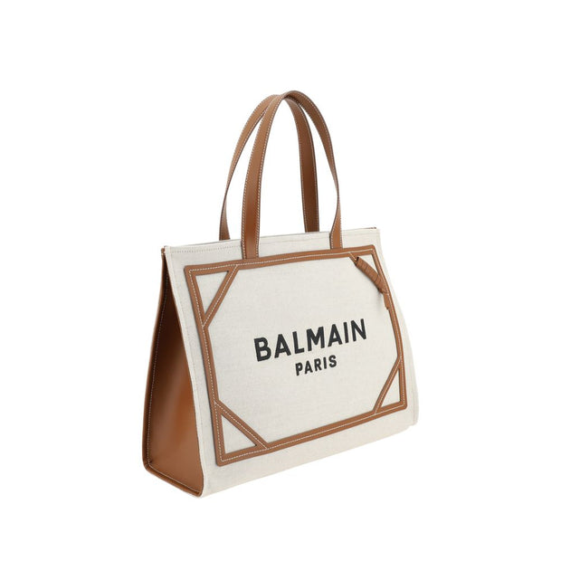 Beige Cotton Shoulder Bag