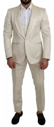 Beige Wool Crème 3 Piece SICILIA Shawl Suit