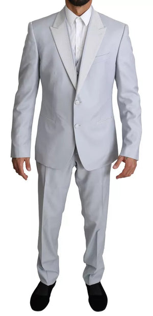 Light Blue SICILIA Wool 3 Piece Suit