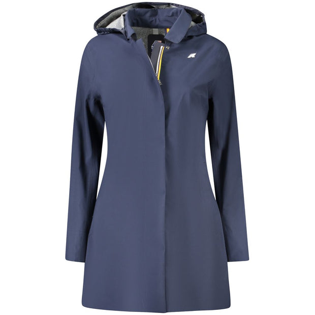 Blue Polyester Women Coat