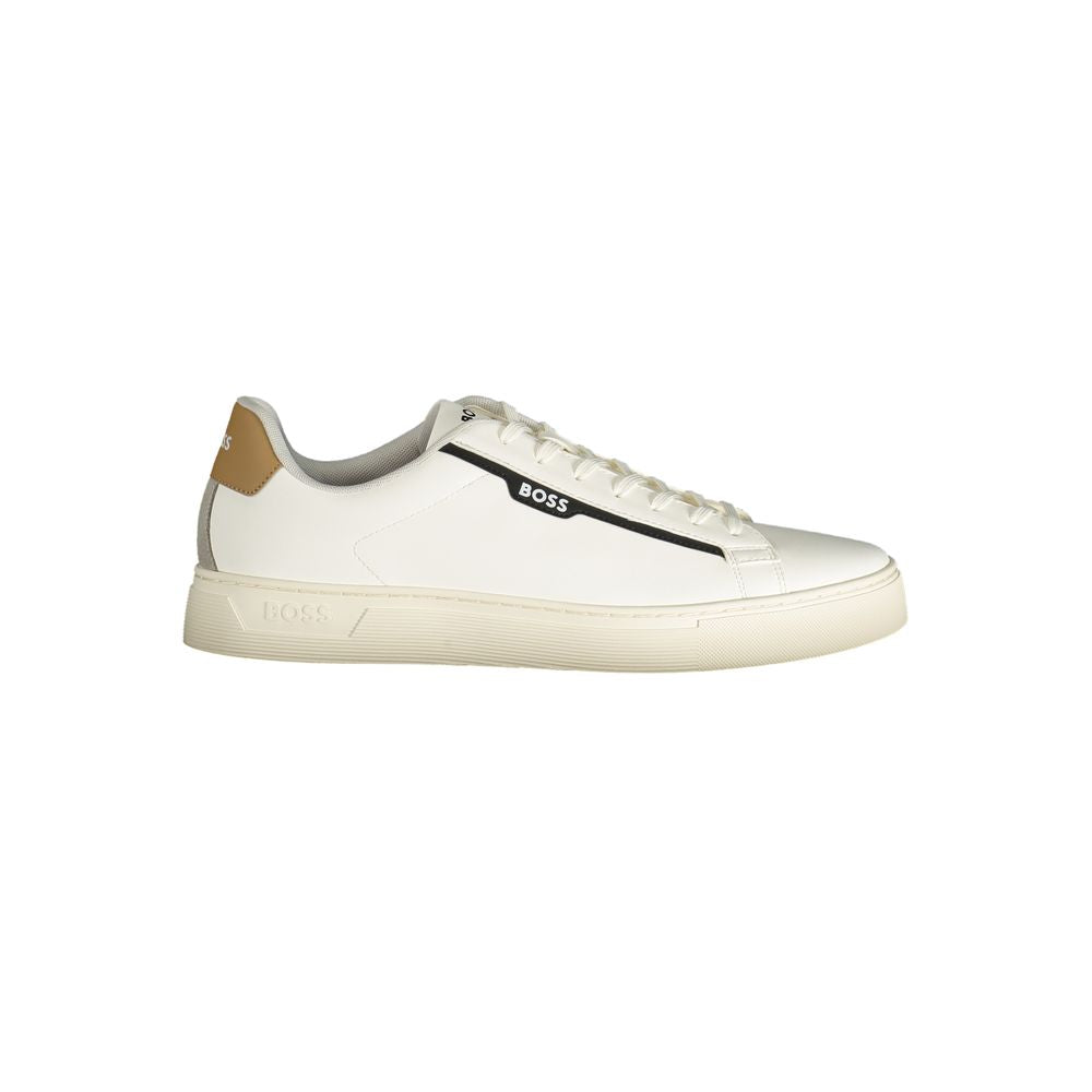 White Polyester Men Sneaker