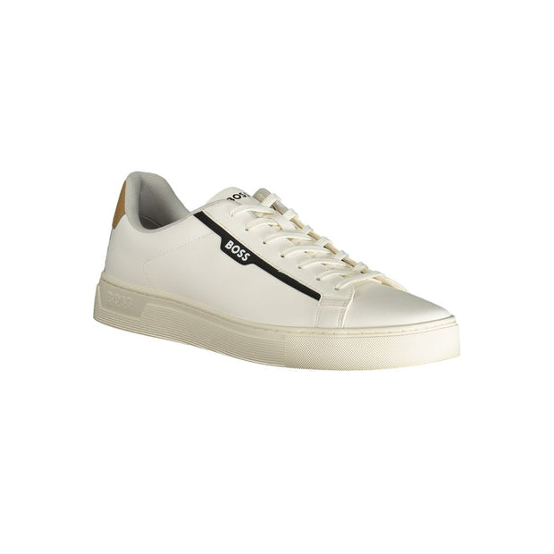 White Polyester Men Sneaker