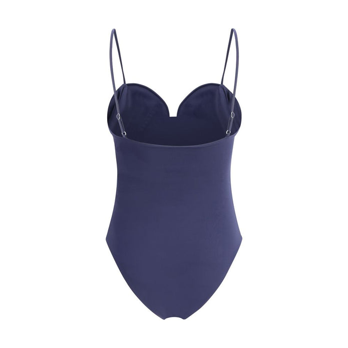 One-piece swimsuit with rose detail