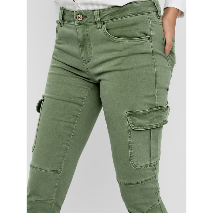 Green Cotton Jeans & Pant