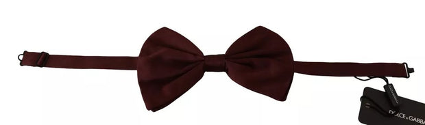 Maroon 100% Silk Adjustable Neck Bow Tie Men