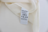 White Sequined Key Silk Blouse T-shirt Top