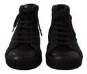 Green Corduroy High Tops Sneakers Mens Casual Shoes