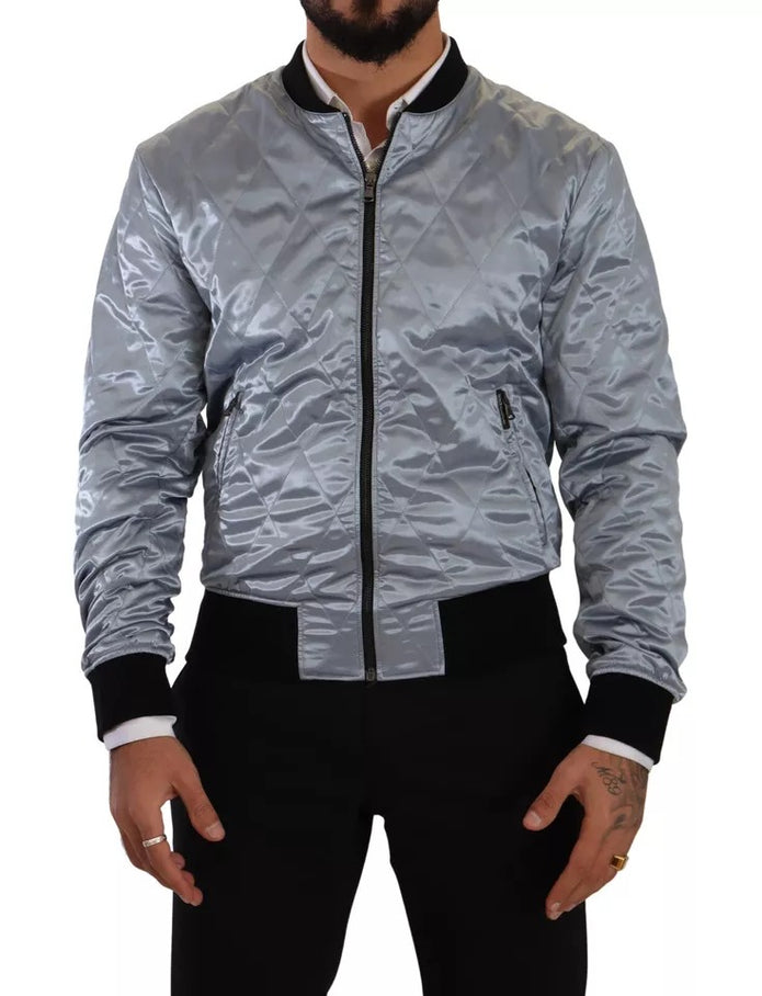 Light Blue Bomber Coat Men Jacket