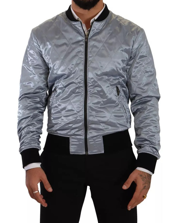 Light Blue Bomber Coat Men Jacket