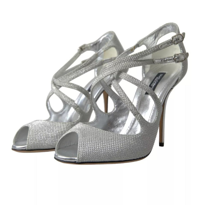 Silver Shimmers Sandals Heel Pumps Shoes