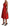 Red A-line Pleated Midi Satin Silk Dress