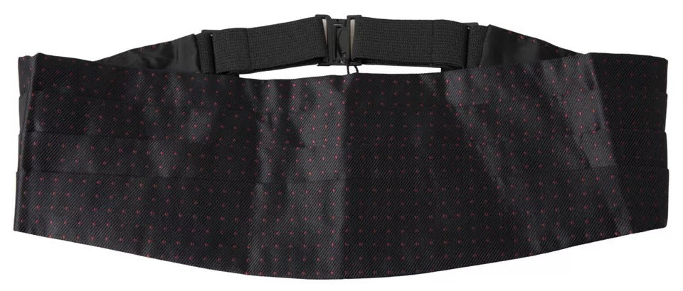 Black Silk Dotted Waist Tuxedo Belt Cummerbund