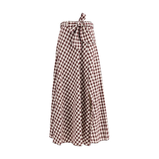 Vichy Print Wallet Skirt