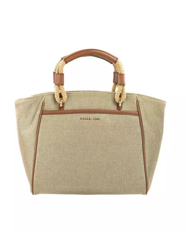 Talia Small Pale Gold Metallic Canvas Grab Tote Crossbody Purse