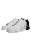 White Black Logo Portofino Sneaker Shoes