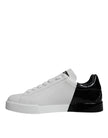 White Black Logo Portofino Sneaker Shoes