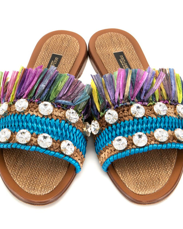 Multicolor Lambskin Women Sandal