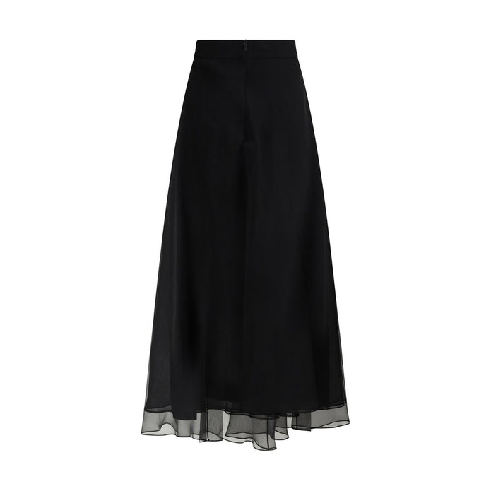 Silk crêpe midi Skirt