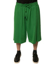 Green Cotton Blend Men Bermuda Shorts