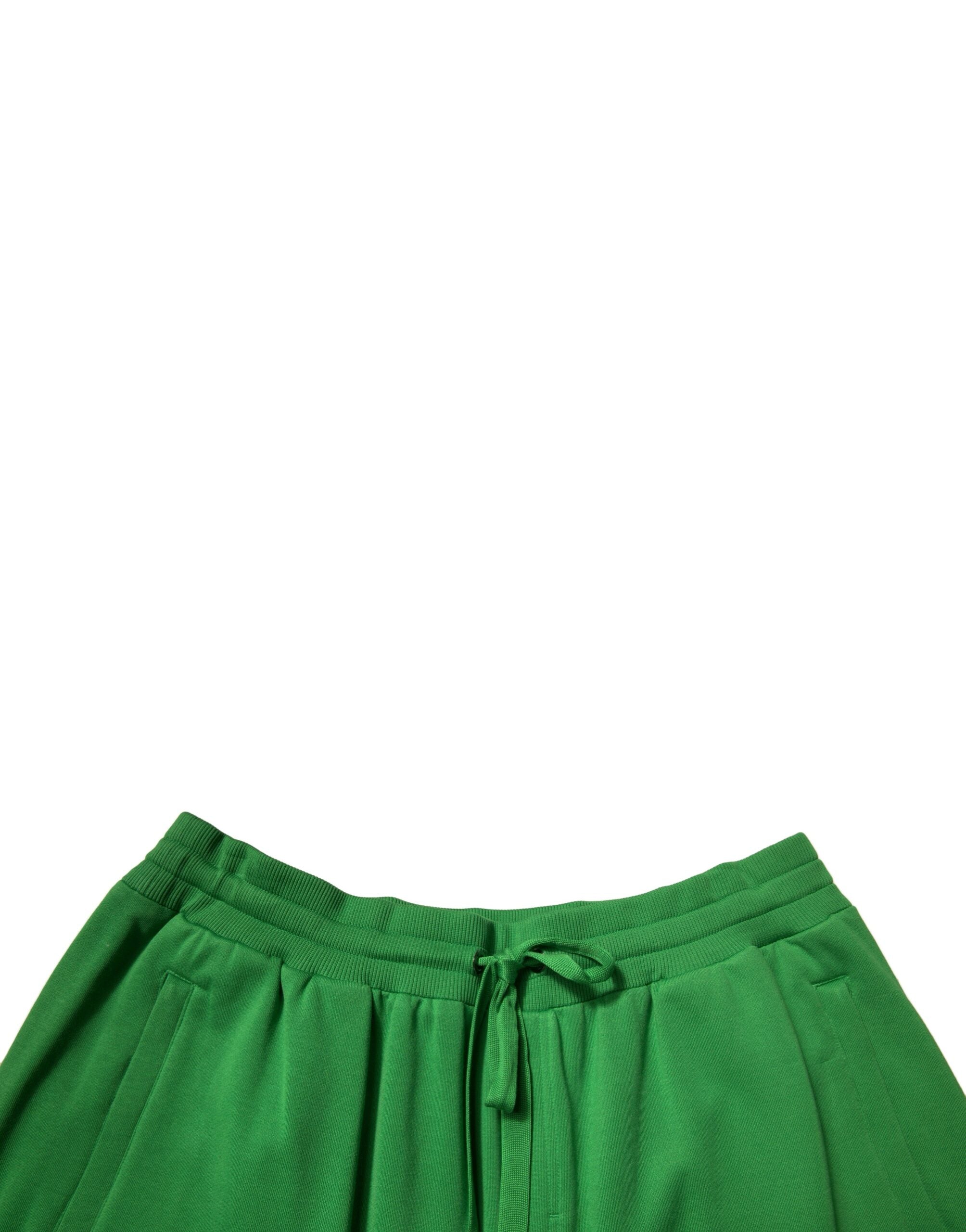 Green Cotton Blend Men Bermuda Shorts