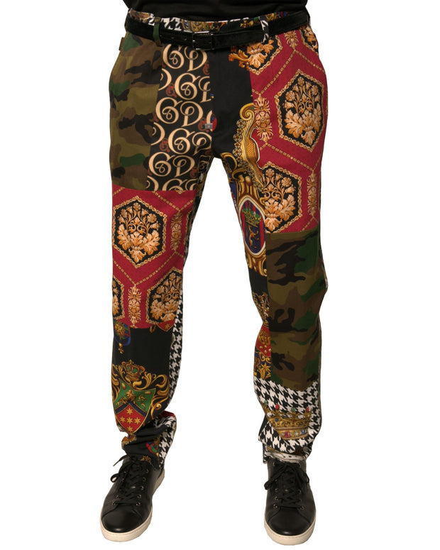 Multicolor Patchwork Men Dress Pants