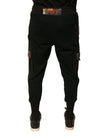 Black Cotton Jogger Cargo Sweatpants Pants