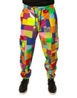 Multicolor Cotton Patchwork Men Cargo Pants